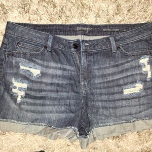 Jenni Women's Distressed Denim Shorts - Blue